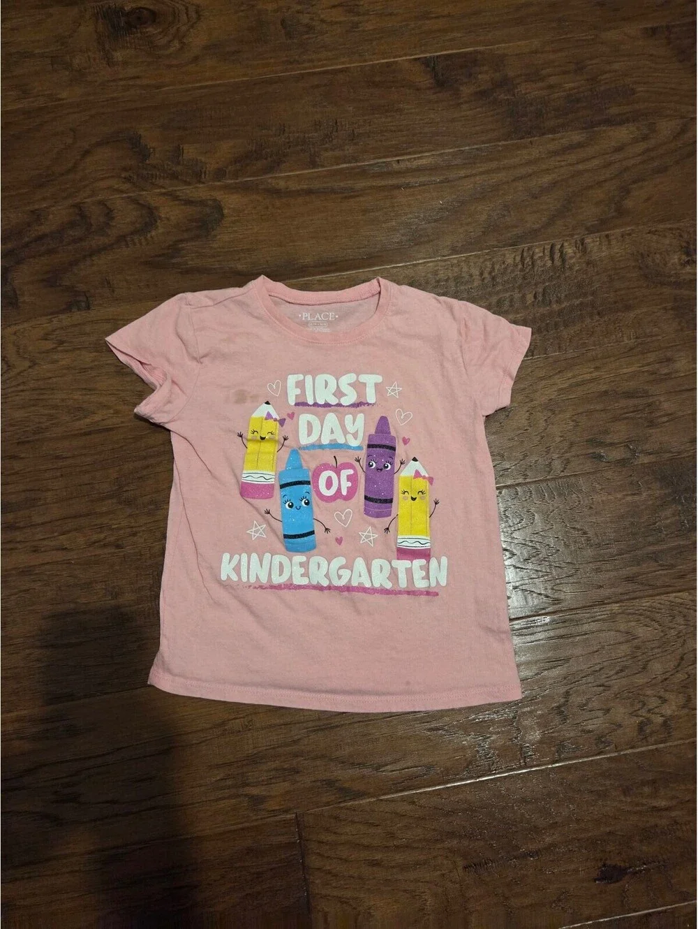 The Children's Place Pink 'First Day of Kindergarten' T-Shirt Girls Size 5/6